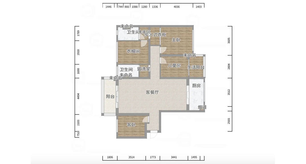 御苑小區(qū)137㎡三室二廳戶(hù)型平面布局圖.jpg